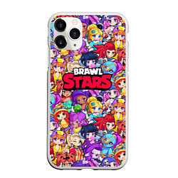 Чехол iPhone 11 Pro матовый BrawlStars Girls Oko, цвет: 3D-белый