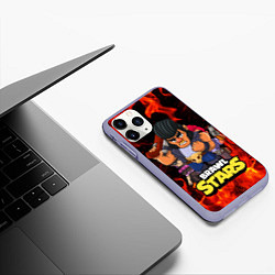 Чехол iPhone 11 Pro матовый BRAWL STARS BULL, цвет: 3D-светло-сиреневый — фото 2