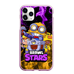 Чехол iPhone 11 Pro матовый BRAWL STARS CARL, цвет: 3D-розовый