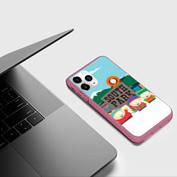 Чехол iPhone 11 Pro матовый ЮЖНЫЙ ПАРК, цвет: 3D-малиновый — фото 2