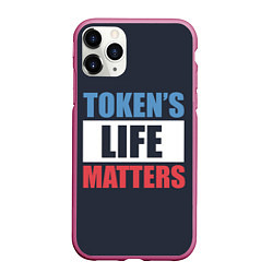 Чехол iPhone 11 Pro матовый TOKENS LIFE MATTERS, цвет: 3D-малиновый