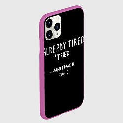 Чехол iPhone 11 Pro матовый Уже устал пытался, цвет: 3D-фиолетовый — фото 2