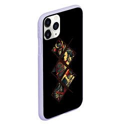 Чехол iPhone 11 Pro матовый БИТВА САМУРАЯ, цвет: 3D-светло-сиреневый — фото 2