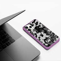Чехол iPhone 11 Pro матовый ГОРОДСКОЙ КАМУФЛЯЖ, цвет: 3D-фиолетовый — фото 2