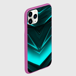 Чехол iPhone 11 Pro матовый NEON GEOMETRY STRIPES, цвет: 3D-фиолетовый — фото 2
