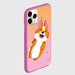Чехол iPhone 11 Pro матовый Милый корги, цвет: 3D-фиолетовый — фото 2