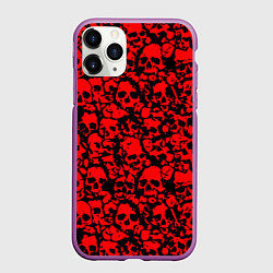 Чехол iPhone 11 Pro матовый ЧЕРЕПА, цвет: 3D-фиолетовый