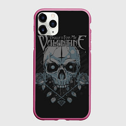 Чехол iPhone 11 Pro матовый Bullet For My Valentine, цвет: 3D-малиновый