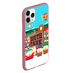 Чехол iPhone 11 Pro матовый South Park, цвет: 3D-малиновый — фото 2