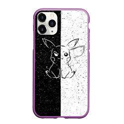 Чехол iPhone 11 Pro матовый ПИКАЧУ, цвет: 3D-фиолетовый