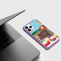 Чехол iPhone 11 Pro матовый Южный Парк, цвет: 3D-фиолетовый — фото 2