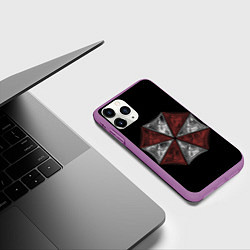 Чехол iPhone 11 Pro матовый Umbrella Corporation, цвет: 3D-фиолетовый — фото 2