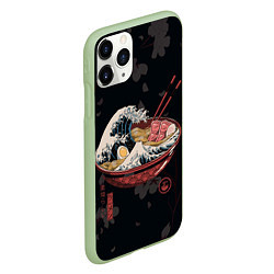 Чехол iPhone 11 Pro матовый Сакура и рамен, цвет: 3D-салатовый — фото 2