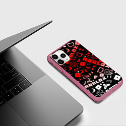 Чехол iPhone 11 Pro матовый Roblox, цвет: 3D-малиновый — фото 2