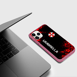 Чехол iPhone 11 Pro матовый UMBRELLA CORP, цвет: 3D-малиновый — фото 2
