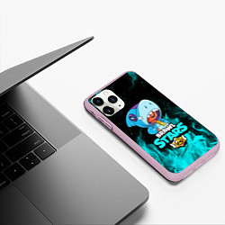 Чехол iPhone 11 Pro матовый BRAWL STARS LEON SHARK, цвет: 3D-розовый — фото 2