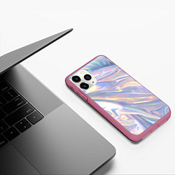 Чехол iPhone 11 Pro матовый Фольга, цвет: 3D-малиновый — фото 2