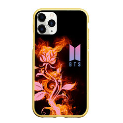 Чехол iPhone 11 Pro матовый BTS, цвет: 3D-желтый