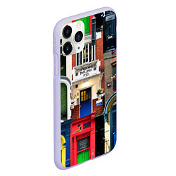 Чехол iPhone 11 Pro матовый London doors цифровой коллаж, цвет: 3D-светло-сиреневый — фото 2