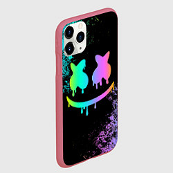 Чехол iPhone 11 Pro матовый Marshmello, цвет: 3D-малиновый — фото 2