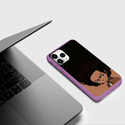 Чехол iPhone 11 Pro матовый Аниме, цвет: 3D-фиолетовый — фото 2