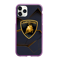 Чехол iPhone 11 Pro матовый Lamborghini, цвет: 3D-фиолетовый