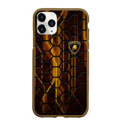 Чехол iPhone 11 Pro матовый Lamborghini, цвет: 3D-коричневый