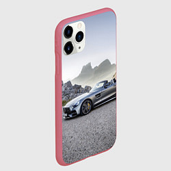 Чехол iPhone 11 Pro матовый Mercedes V8 Biturbo, цвет: 3D-малиновый — фото 2