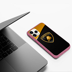Чехол iPhone 11 Pro матовый Lamborghini, цвет: 3D-малиновый — фото 2