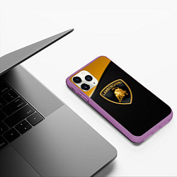 Чехол iPhone 11 Pro матовый Lamborghini, цвет: 3D-фиолетовый — фото 2