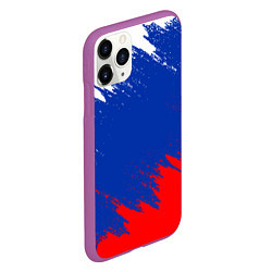 Чехол iPhone 11 Pro матовый РОССИЯ ТРИКОЛОР, цвет: 3D-фиолетовый — фото 2