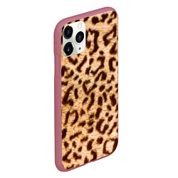 Чехол iPhone 11 Pro матовый Леопард, цвет: 3D-малиновый — фото 2