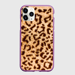 Чехол iPhone 11 Pro матовый Леопард, цвет: 3D-фиолетовый