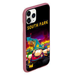 Чехол iPhone 11 Pro матовый Южный Парк, цвет: 3D-малиновый — фото 2