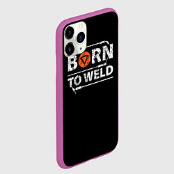 Чехол iPhone 11 Pro матовый Рожден для сварки, цвет: 3D-фиолетовый — фото 2