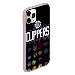 Чехол iPhone 11 Pro матовый Los Angeles Clippers 2, цвет: 3D-розовый — фото 2