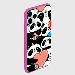Чехол iPhone 11 Pro матовый Панды, цвет: 3D-фиолетовый — фото 2