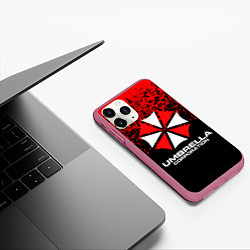 Чехол iPhone 11 Pro матовый Umbrella Corporation, цвет: 3D-малиновый — фото 2