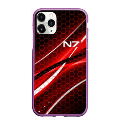 Чехол iPhone 11 Pro матовый MASS EFFECT N7, цвет: 3D-фиолетовый