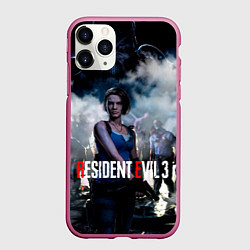 Чехол iPhone 11 Pro матовый RESIDENT EVIL 3, цвет: 3D-малиновый