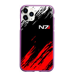 Чехол iPhone 11 Pro матовый MASS EFFECT N7, цвет: 3D-фиолетовый