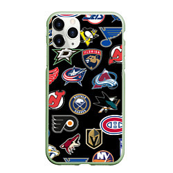 Чехол iPhone 11 Pro матовый NBA PATTERN, цвет: 3D-салатовый