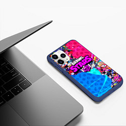 Чехол iPhone 11 Pro матовый BRAWL STARS, цвет: 3D-тёмно-синий — фото 2