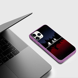Чехол iPhone 11 Pro матовый Очень странные дела, цвет: 3D-фиолетовый — фото 2