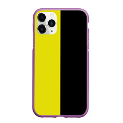 Чехол iPhone 11 Pro матовый BLACK YELLOW, цвет: 3D-фиолетовый