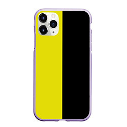 Чехол iPhone 11 Pro матовый BLACK YELLOW, цвет: 3D-светло-сиреневый