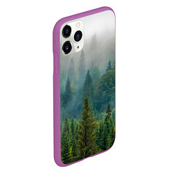 Чехол iPhone 11 Pro матовый Лес, цвет: 3D-фиолетовый — фото 2