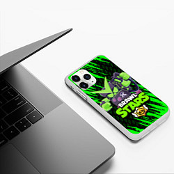 Чехол iPhone 11 Pro матовый Brawl stars virus 8-bit, цвет: 3D-белый — фото 2