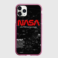 Чехол iPhone 11 Pro матовый NASA, цвет: 3D-малиновый