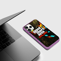 Чехол iPhone 11 Pro матовый GTA:Online, цвет: 3D-фиолетовый — фото 2